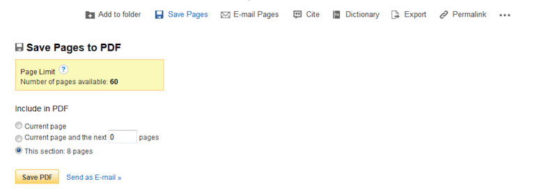 Screenshot of options to save a PDF from an EBSCO database