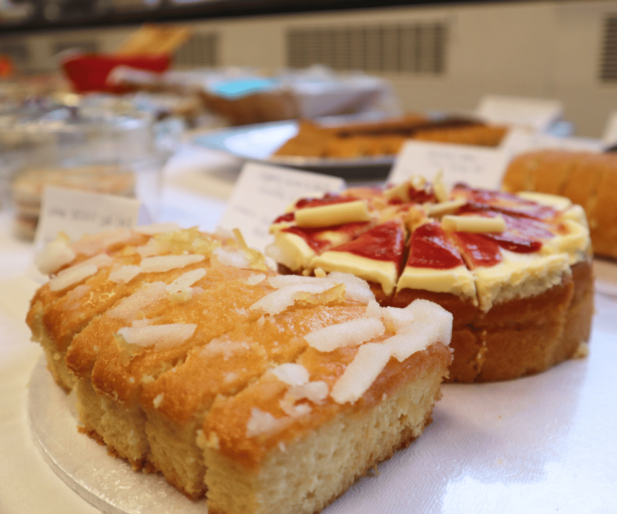 Close-up image of two cakes