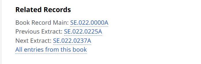 The related records heading of a PEP Archive ebook, with the sub-headings Book Record Main, Previous Extract, Next Extract and All entries from this book